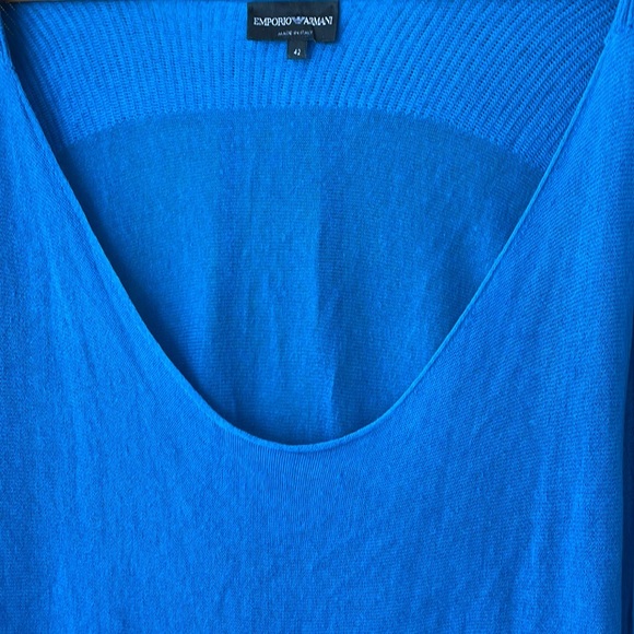 EMPORIO ARMANI Knit woman’s Wool Blue Sweater /TAGS included! Size Small (IT 42) - Picture 5 of 16